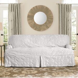 SUREFIT Matelasse Damask white charter sofa / couch cover